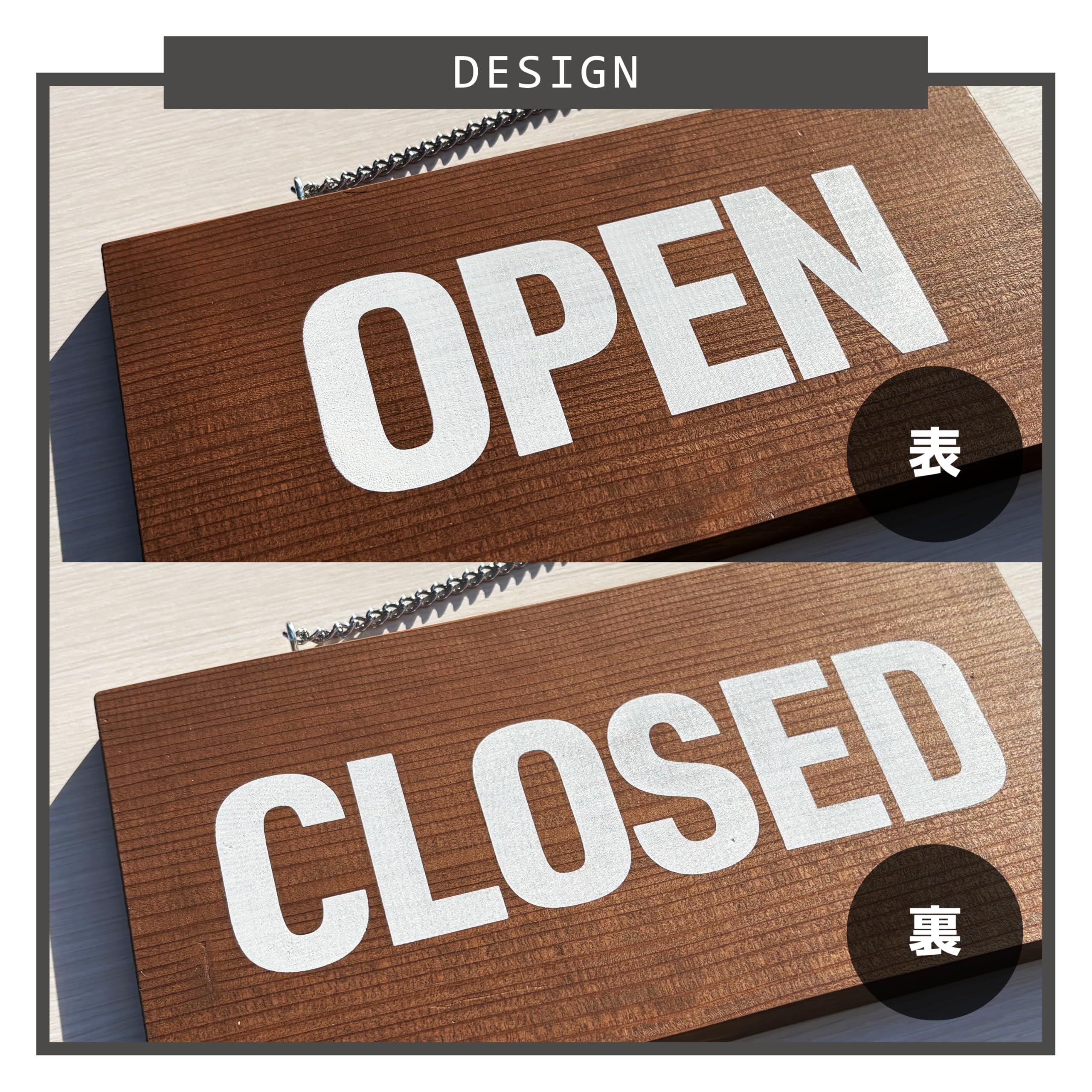 Amazon | two-face オープン クローズ 看板 OPEN CLOSED 木製 国産杉